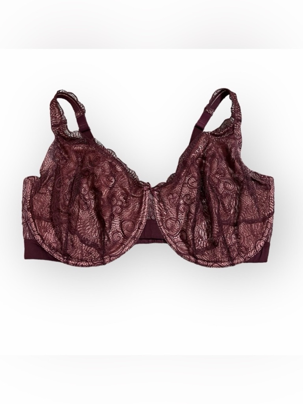 💜Lane Bryant Cacique Opulent Lace Unlined Full Coverage Bra Size:44DDD